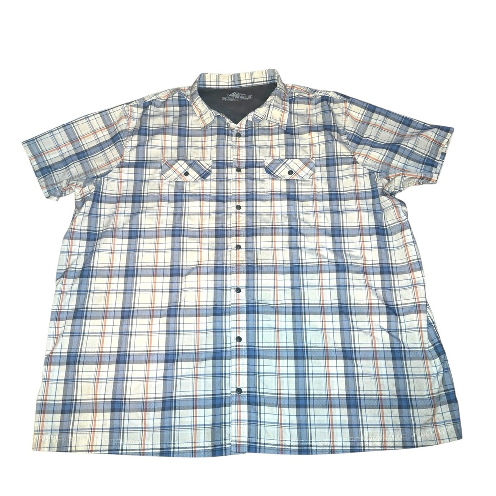 Croft & Barrow Quick-Dry Shirt Men 4XB Blue Plaid Ventilated Fishing Hiking READ